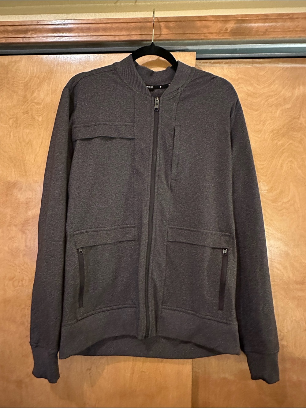 Public Rec Men's Charcoal Zip-Front Sweater Jacket